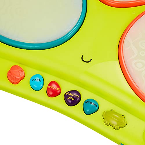 Batería para niños con música y luces estimulantes, instrumento infantil B. toys desde 2 años 3