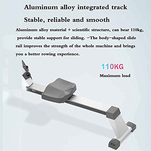 Image of Magnetic Resistance Rowing Machine 242 LB Weight Capacity Foldable Rower /Comfortable Seat Cushion (Color : White)