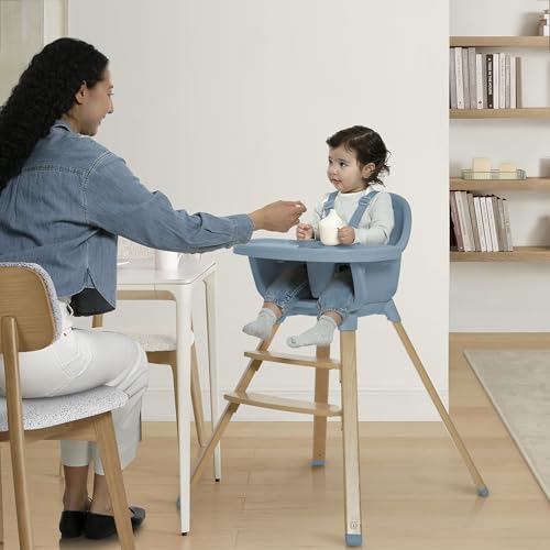Image of Delta Children - babyGap Otto 3-in-1 High Chair - High Chair Converts to Toddler Dinning Chair and Booster Seat - Dishwasher Safe Meal Tray - FSC-Certified Wood, Blue
