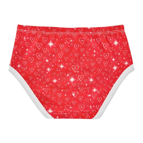 Red Hearts Sparkling Stars Toddler Underwear Custom 2t Cotton Panties for Girl Florals Briefs Kids Undies2