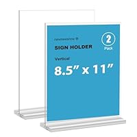 newnewshow 8.5x11 Clear Acrylic Sign Holder, Display Stand, Plastic Card Holder for Business, Office, Retail