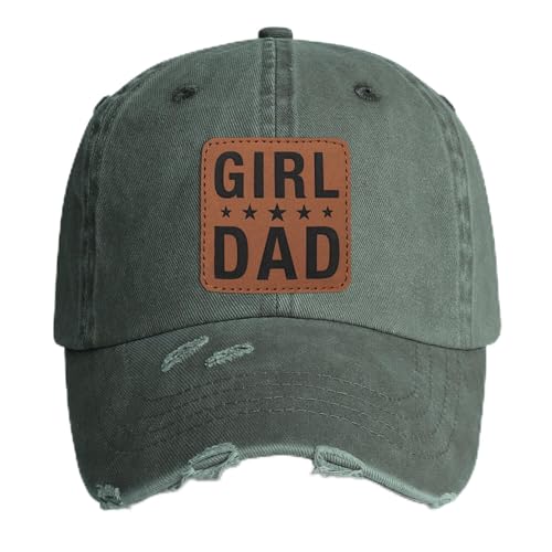 Image of Girl Father Daddy Dad Leather Patch Hat Birthday for Dad Papa from Daughter Son Adjustable Trucker Hat