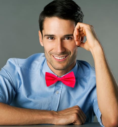 Image of MDSTYLE Bow Ties for Men Pre-Tied Adjustable - Classic Men's Bow Tie - Tuxedo Wedding Formal Bowtie Solid Color Bowties