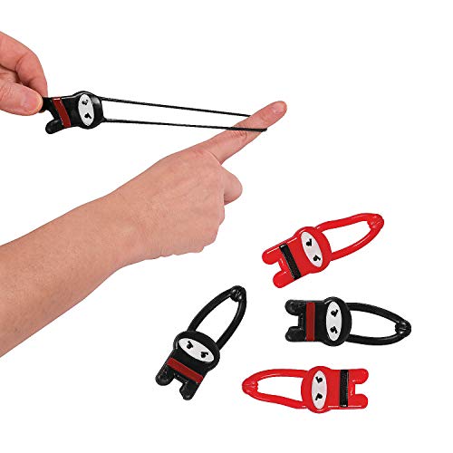 Fun Express - Stretchable Flying Ninjas - Toys - Value Toys - Sticky & Stretch Toys - 12 Pieces