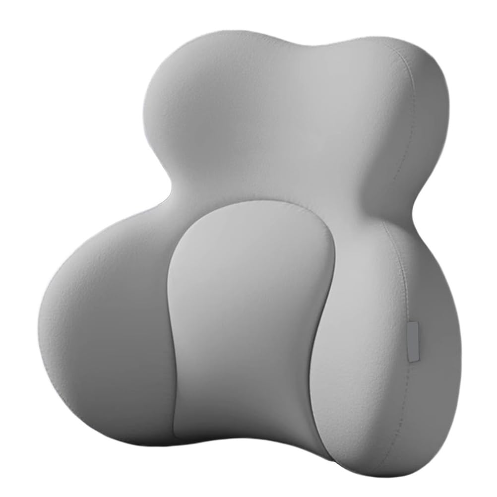 Cojín de asiento de espuma viscoelástica y almohada de apoyo lumbar para silla de oficina, coche y silla de ruedas, alivio para ciática, dolor de espalda baja y coxis, diseño ergonómico gris
