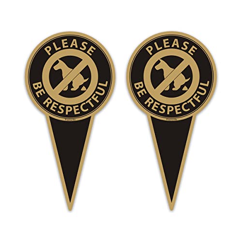 No Dog Poop Sign for Yard with Stake (2Pack) 30CMx15CM Double Sided No Pooping Dog Sign-Please Be Respectful