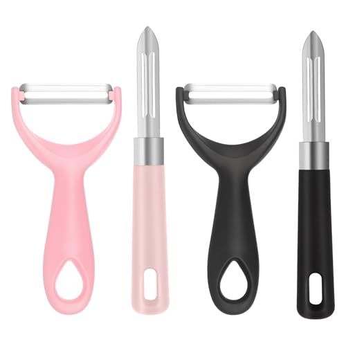 Apple Peeler,Set of 4 Sharp Stainless Steel Quick Peelers,Peelers for Kitchen, Y-Shaped Traditional Potato Peeler,Easy Potato Peele,Suitable for Rotary Peeling of Fruits and Vegetables, Non-Slip