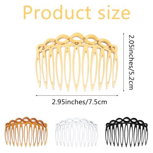 12 peças pente lateral francês pente de plástico para cabelo lateral torcido transparente estilo fra