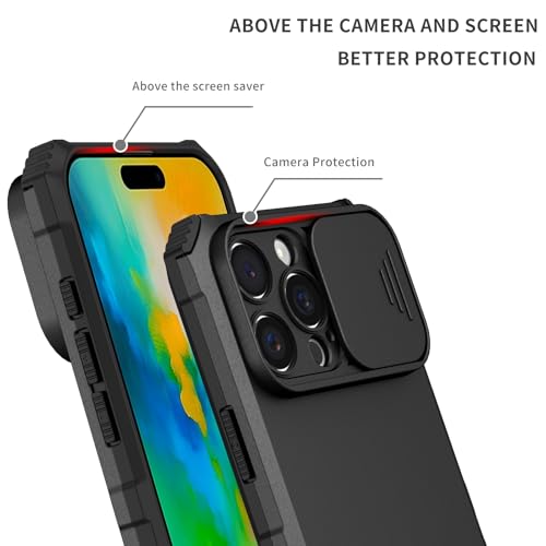 Image of Back Cover Case for Apple iPhone 14 Pro Max | Sliding Camera Shield | Stereoscopic Stand | 360 Degree Protection Case Cover for i Phone 14 Pro Max | iPhone 14 Pro Max PC, Black Back Cover