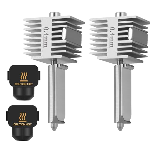 2.0 Upgrade A1/A1 Mini/A2L Hotend 0.4mm Stainless Steel Nozzle Fast Speed&High Temp Integrated Structure Hot End Replacement with Silicone Cover for Bambu Lab A1/A1 Mini/A2L 3D Printers-2PCS