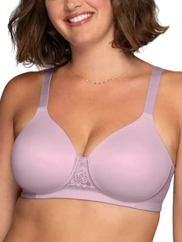 Vanity Fair Women's Full Figure Beauty Back Smoothing Bra, 4-Way Stretch Fabric, Lightly Lined Cups up to H, Wirefree - Poetic Purple, 40D