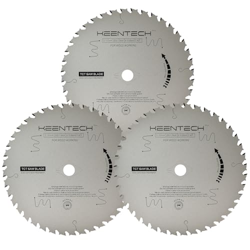 KEENTECH 6-1/2 Inch Woodworking Circular Saw Blade 40T 3-Pack, Non-Stick Coating, Tungsten Carbide Tipped, ATAF Grind, 5/8 Inch Arbor Hole
