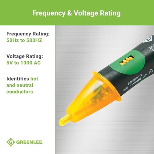 Image of Greenlee GT-16 Adjustable Non-Contact Voltage Detector, 5V - 1000V AC,Green, Greens