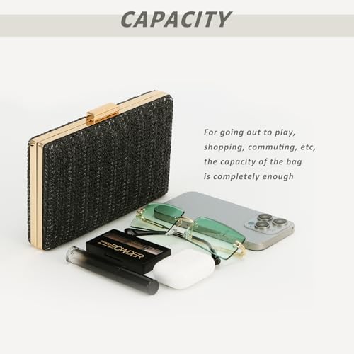 Image of GOKTOW Straw Clutch Purse Raffia Rattan Summer Woven Beach Handbags for Women Vacation Travel 2024