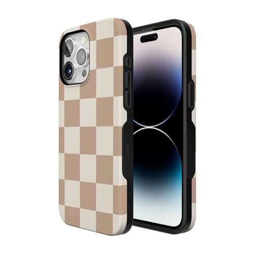 Casely iPhone 15 Pro Max Case | Fit Check | Neutral Checkerboard | Bold Protective Design | Compatible with MagSafe by Casely - Used condition - Image 2