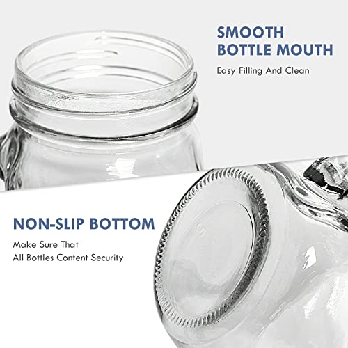 Desiyue 9 Pack 16 Oz Mason Jar Drinking Glasses, Mason Mugs With Handle, Old Fashioned Regular & Glass Mason Jar Mugs With Lids & Straws For Juice, Smoothies, Kombucha, Tea, Milk #TOP5