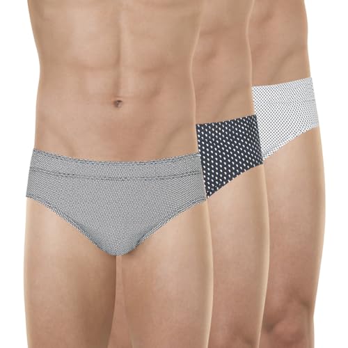Eminence - Lot de 3 Slips Homme Taille Basse - Jersey 100% Coton Peigné - Avants Doublés - Label...