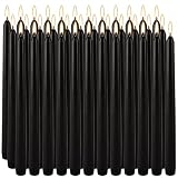 Grcdoyvl 36-Pack 10-Inch Black Taper Candles - Drip-Free Unscented, Long Burning for Dinner Parties, Halloween, Home Decor, Spells & Rituals, Meditation, Prayer (25.4 cm)