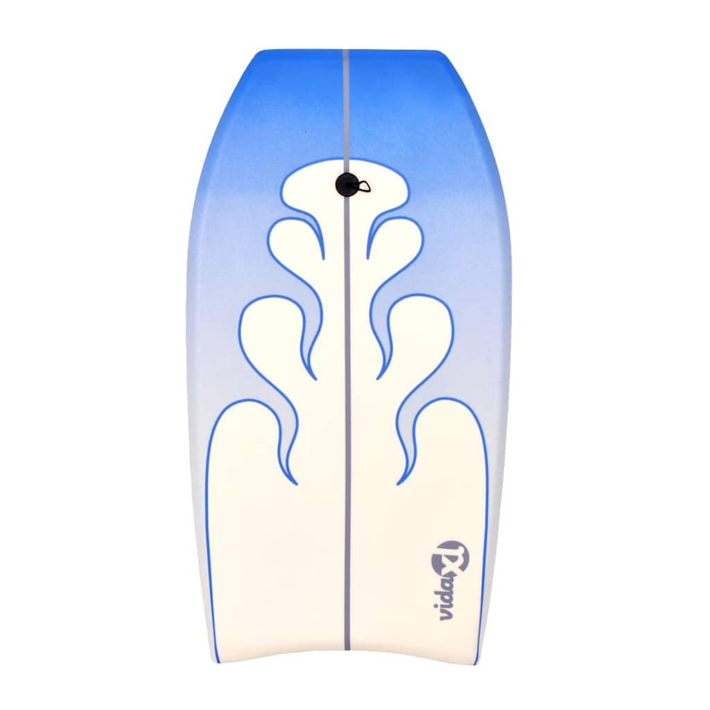Bodyboard 94 cm pour enfants et adultes, planche de surf avec planche XPE et noyau en mousse EPS et laisse de sécurité, planche bleue pour plage et vagues
