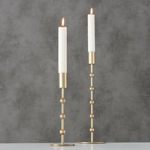Boltze Kerzenleuchter Kimberly (Kerzenhalter in Gold, Eisen, Kerzenständer 2 teilig, Rund) 2016685