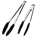 Juego de 2 pinzas cocina silicona para barbacoa | Pinzas cocina de 9 "y 12" | Pinzas barbacoa largas de acero inoxidable | Pinzas de cocina negras