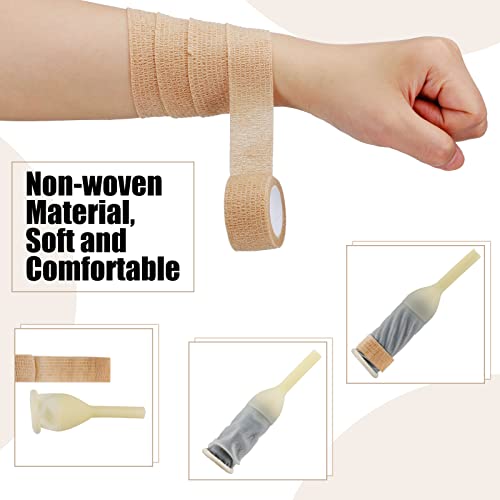 Trelaco 30 Pcs Male External Catheter Urinal Bag Latex External Catheter For Men Catheter Supplies 30Mm Condom Catheters With 3 Rolls Male External Catheter Fixer #TOP5