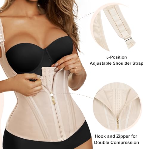 Image of SHAPERX Waist Trainer Corset for Women Tummy Control Sport Girdle Hourglass Waist Cincher Body Shaper with Steel Boned