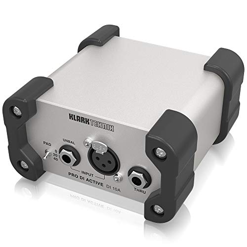 KLARK TEKNIK DI10A Pro DI Active Active DI Box with MIDAS Transformer/Extended Dynamic Range and Phantom/Battery Operation