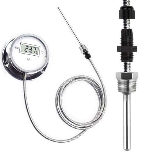 TXXATX 8x250 mm Tauchhülse Tauchschutzrohre für Thermoelemente 2 Stück Schutzrohr für Temperaturfühler Edelstahl Tauchhülse Gewinde Thermowell Tauchhülse für Temperatursensor Solarwarmwasserbereiter