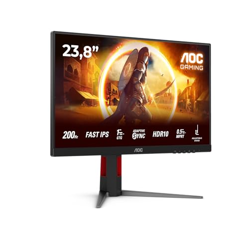 AOC Gaming 24G4HA - 24 Zoll Full HD Monitor, 200 Hz, 1 ms, G-Sync comp., HDR10 (1920x1080, 2X HDMI 2.0, 1x DisplayPort 1.4) schwarz
