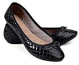 Sapatilha feminina adulta bico redondo sola reta confort casual MX55 (PRETO VERNIZ, BR, Adulto, Numérico, 37)