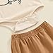 niceclould Newborn Baby Boy Girl Outfit Long Sleeve Crew Neck Letter Romper Top Solid Color Pants Hat 3pcs Fall Clothes Set (A-Khaki, 12-18 Months)