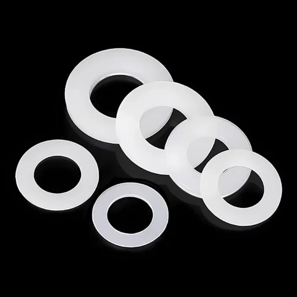 Juntas de Manguera de Goma, Junta tórica de Sellado, Arandelas de presión Blancas de 0,5 a 1 mm de Espesor, Tornillos M2, M3, M4 y M5, Junta Plana Aislante Gruesa(M2X5X1.0)
