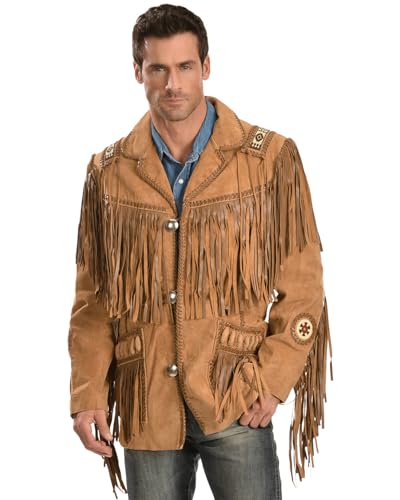 Scully Men's Fringed Suede Leather Coat Tall Buck Tan 48 REG2