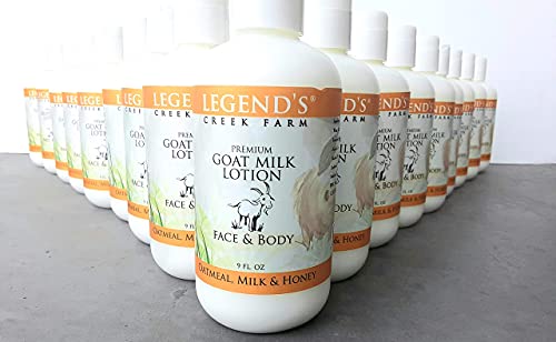 Legend's Creek Farm Premium Goat Milk Lotion - Deeply Moisturizing For Body, Hand & Face, Shea Butter, Sunflower Oil, Aloe, Handmade In Usa, 9 Oz (Oatmeal, Milk & Honey) #TOP3