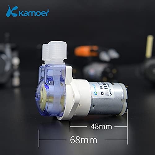 Kamoer KEF micro peristaltic pump with key dimensions of 48mm and 68mm indicated.