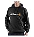Carhartt Men's Signature Logo Midweight Sweatshirt Hooded Original Fit,Black,Large