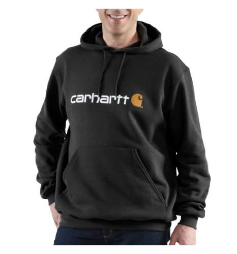 Carhartt Signature Logo Sweatshirt, Sudadera Hombre, Negro, XXL