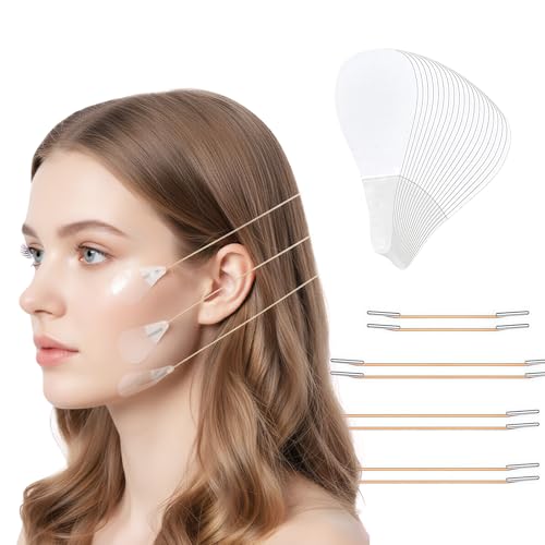 Face Lifting Tape Set 80 Stück Facelifting Tape Unsichtbare Facelifting Aufkleber & 4 Hebeseile Unsichtbare Face Tapes V-Form Instant Faces Neck and Eye Lift Faceliftings Werkzeuge