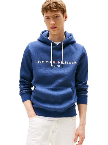 Image of Tommy Hilfiger Men's Medium Weight Fleece Hoodie Sweatshirt With Embroidered Logo, Also Available in Big & Tall
