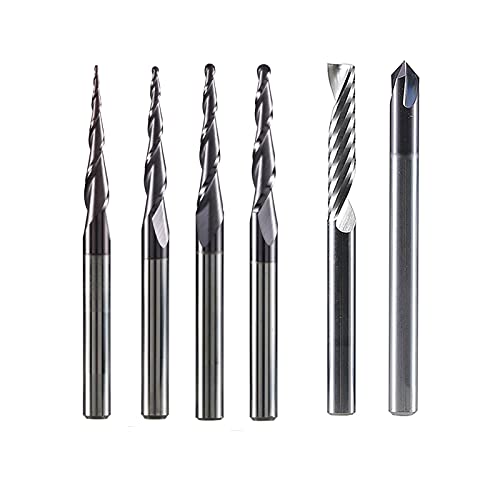 Fraises carrées en carbure de 4mm pour gravure CNC et sculpture sur bois en lot de 8 pièces
