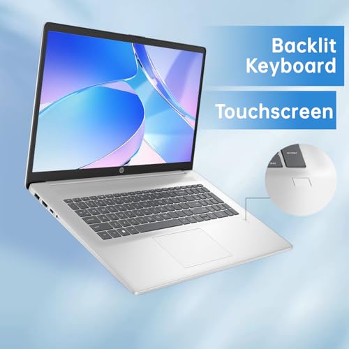 Image of HP Business Laptop, 17.3 inch Touchscreen, Intel Core Ultra 5 225U (> i7-1355U) for Multitasking, 32GB DDR5, 2TB SSD, Fingerprint, Backlit KB, Win11 Home, Silver, Bundle with PCO Laptop Cooler