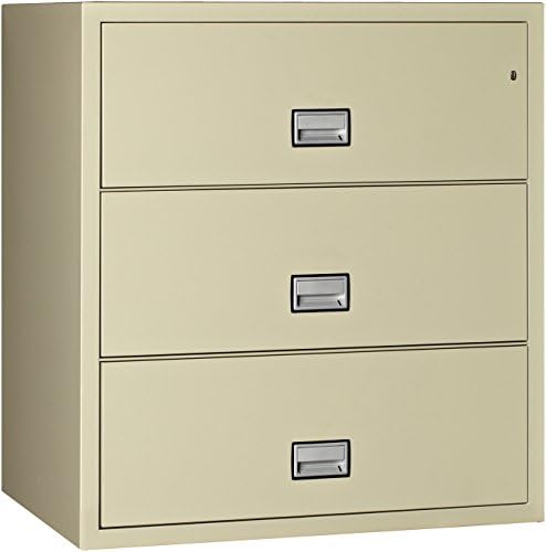 Phoenix Lateral 44 inch 3-Drawer Fireproof File Cabinet with Lock, Water Seal, Putty