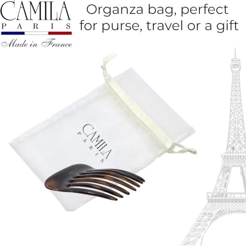 Image of Camila Paris CP2431 Hair Side Comb 2.75 inch French Twist Hair Combs Clips | Small French Comb Hair Clips Pin, Hair Side Combs for Women, Made in France
