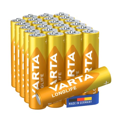 VARTA Piles AAA, paquet de 24, Longlife Power, alcalines, 1,5V, Cube, emballage recyclé à 90%, adaptées pour les télécommandes, les réveils, les radios, les horloges murales, Made in Germany