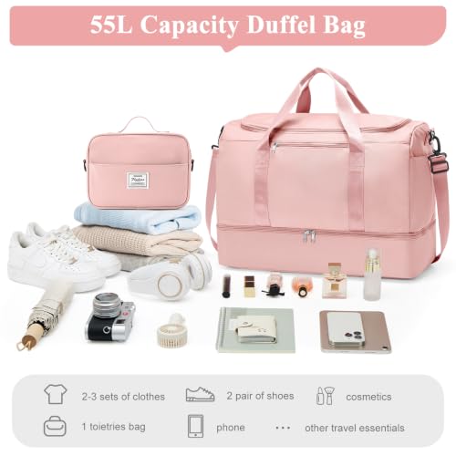 Travel Duffle Bag with Shoe Compartment, XL Weekender Bags for Women by ONXTHIN - Used condition - Image 8