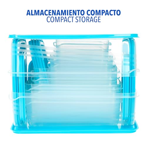 AKTIVE 16557 Max Home Pack 17 recipientes plástico, Capacidades de 0.2 L a 2.5 L, Plástico sin BPA, Diseño apilable, Aptos para microondas, congelador y lavavajillas, Para conservar alimentos - imagen 5