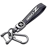YHKEJI Genuine Leather Car Keychain 350Z Emblem Microfiber Leather Key Chain compatible for Nissan 350Z Accessories
