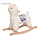 Produktbild ROCK MY BABY Schaukeltier Lama, Schaukelpferd Holz, Spielzeug Creme Alkapa für Baby 18 Monate und bis, Schaukel Baby, Schaukelpferd für Babys und Kleinkinder