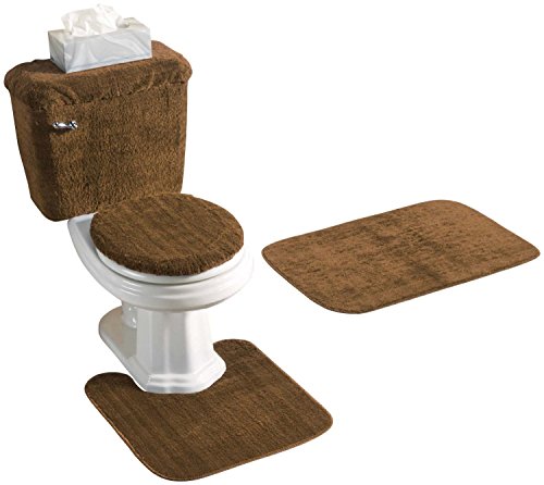Madison Industries Chocolate Brown 5 Piece Bath Rug and Tank Set